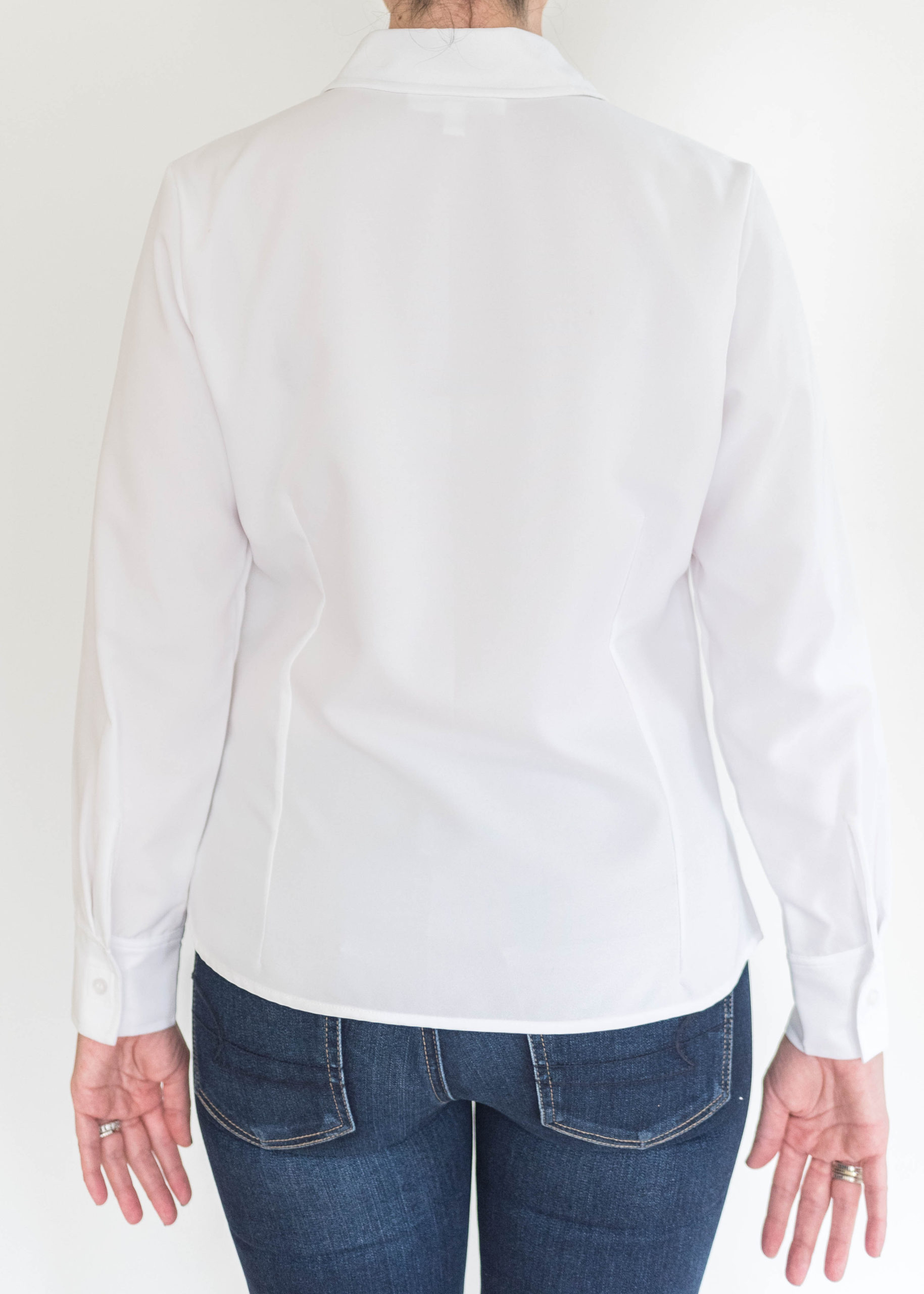Women's White Snow Long Sleeve Blouse - Smart Adaptive Clothing