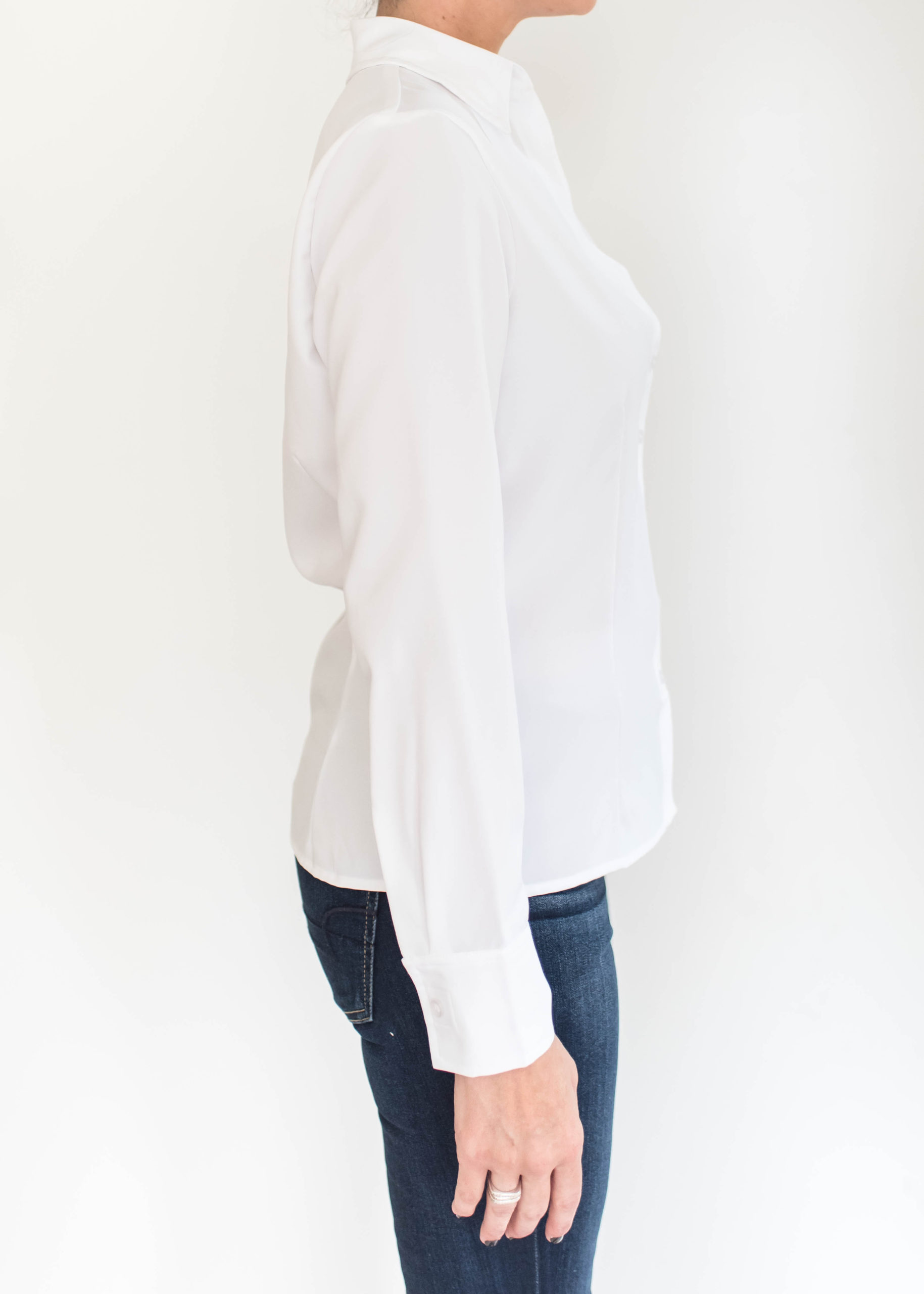 Women's White Snow Long Sleeve Blouse - Smart Adaptive Clothing