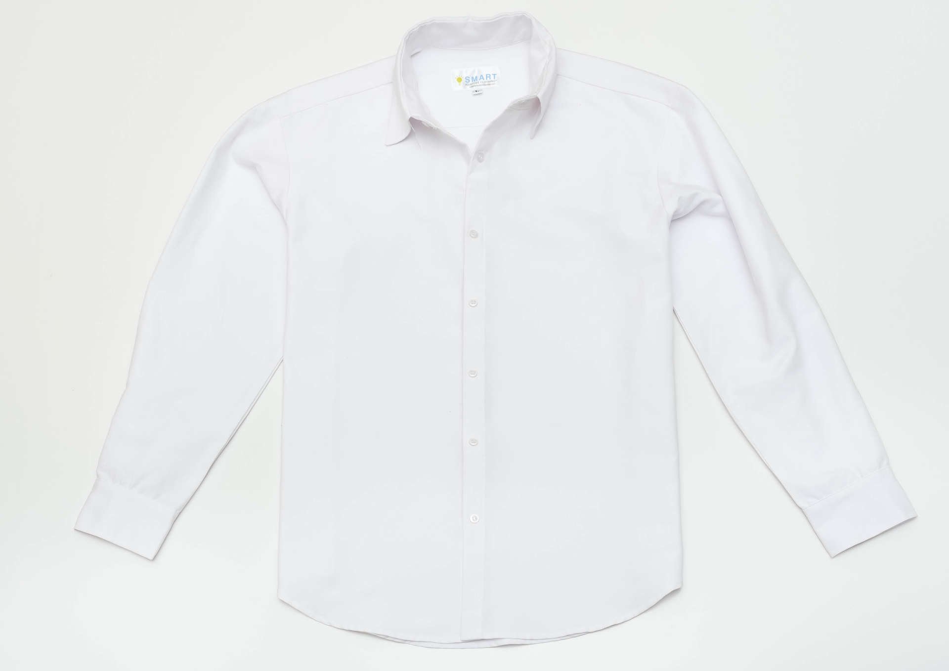 The Bo Men's White Oxford Long Sleeve Shirt - Smart Adaptive Clothing
