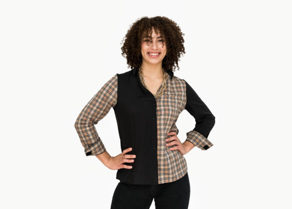 Women’s Black Long Sleeve Adaptive Blouse - Smart Adaptive Clothing